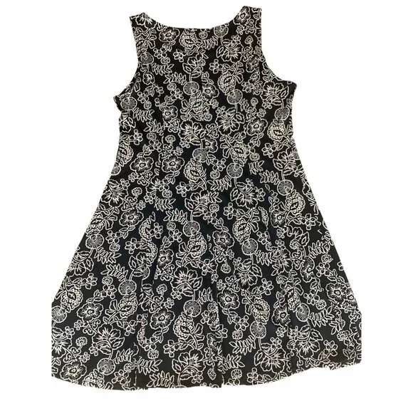Perceptions Floral Print Sleeveless Stretch A-Line Dress Size Petite Medium - Picture 7 of 10